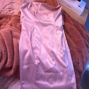 light pink satin fashion nova dress size small.